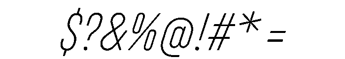 UniforaCondensed ExtralightItalic Font OTHER CHARS