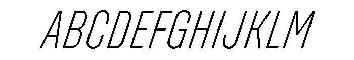 UniforaCondensed ExtralightItalic Font UPPERCASE