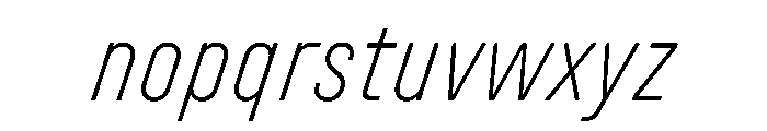 UniforaCondensed ExtralightItalic Font LOWERCASE