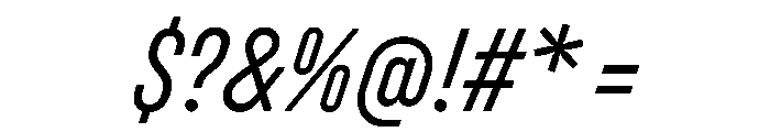 UniforaCondensed RegularItalic Instance Font OTHER CHARS