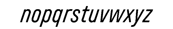 UniforaCondensed RegularItalic Instance Font LOWERCASE