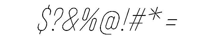 UniforaCondensed ThinItalic Instance Font OTHER CHARS