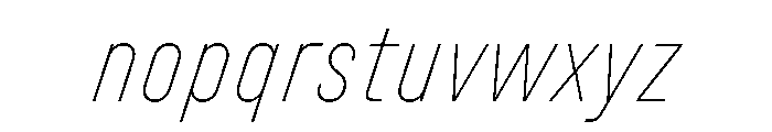 UniforaCondensed ThinItalic Instance Font LOWERCASE