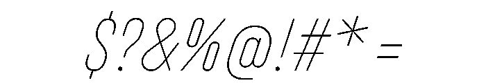 UniforaCondensed ThinItalic Font OTHER CHARS