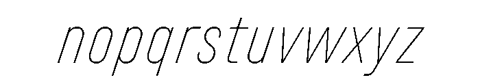 UniforaCondensed ThinItalic Font LOWERCASE