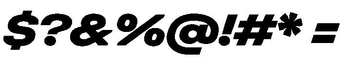 UniforaExpanded ExtraboldItalic Font OTHER CHARS