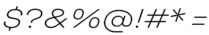 UniforaExpanded ExtralightItalic Instance Font OTHER CHARS