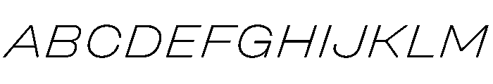 UniforaExpanded ExtralightItalic Instance Font UPPERCASE