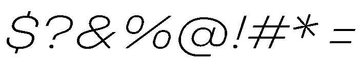 UniforaExpanded ExtralightItalic Font OTHER CHARS