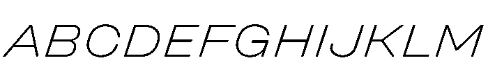 UniforaExpanded ExtralightItalic Font UPPERCASE