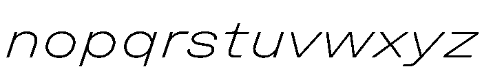 UniforaExpanded ExtralightItalic Font LOWERCASE