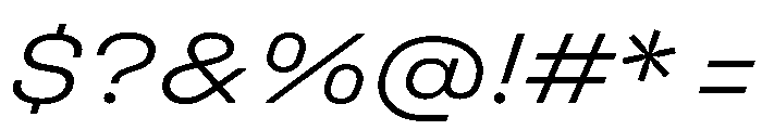 UniforaExpanded LightItalic Instance Font OTHER CHARS