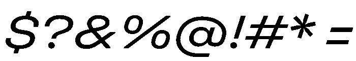 UniforaExpanded RegularItalic Instance Font OTHER CHARS