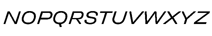 UniforaExpanded RegularItalic Instance Font UPPERCASE