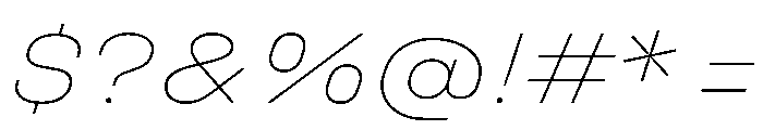 UniforaExpanded ThinItalic Font OTHER CHARS