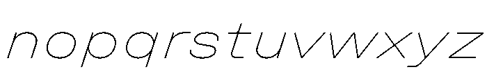 UniforaExpanded ThinItalic Font LOWERCASE