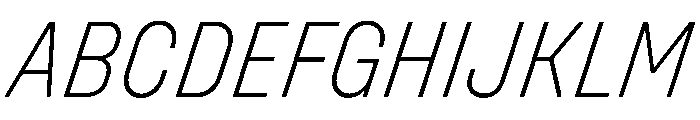 UniforaNarrow ExtralightItalic Instance Font UPPERCASE