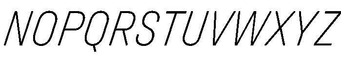 UniforaNarrow ExtralightItalic Instance Font UPPERCASE
