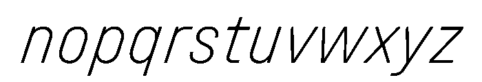 UniforaNarrow ExtralightItalic Instance Font LOWERCASE