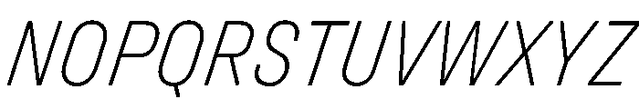 UniforaNarrow ExtralightItalic Font UPPERCASE