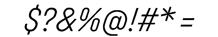 UniforaNarrow LightItalic Instance Font OTHER CHARS