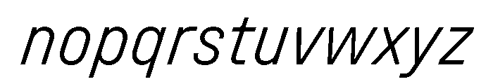 UniforaNarrow LightItalic Instance Font LOWERCASE