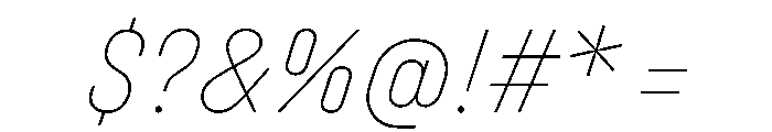 UniforaNarrow ThinItalic Instance Font OTHER CHARS