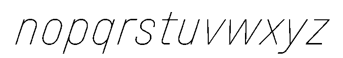 UniforaNarrow ThinItalic Instance Font LOWERCASE