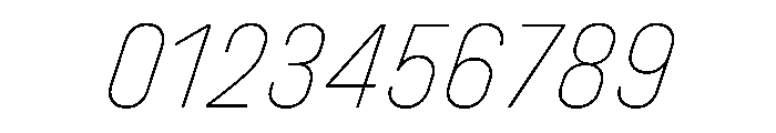 UniforaNarrow ThinItalic Font OTHER CHARS