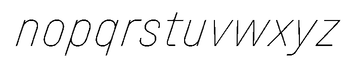 UniforaNarrow ThinItalic Font LOWERCASE
