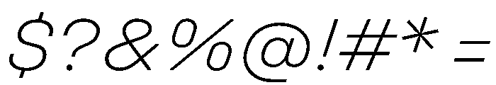 UniforaSemiexpanded ExtralightItalic Instance Font OTHER CHARS