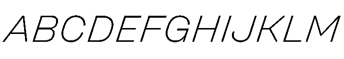 UniforaSemiexpanded ExtralightItalic Instance Font UPPERCASE