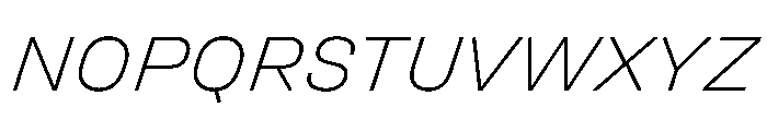 UniforaSemiexpanded ExtralightItalic Instance Font UPPERCASE