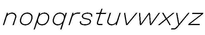 UniforaSemiexpanded ExtralightItalic Instance Font LOWERCASE