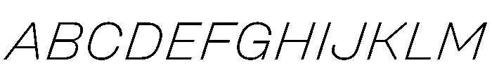UniforaSemiexpanded ExtralightItalic Font UPPERCASE