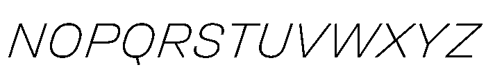 UniforaSemiexpanded ExtralightItalic Font UPPERCASE