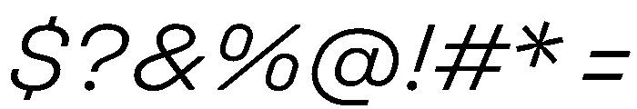 UniforaSemiexpanded LightItalic Instance Font OTHER CHARS