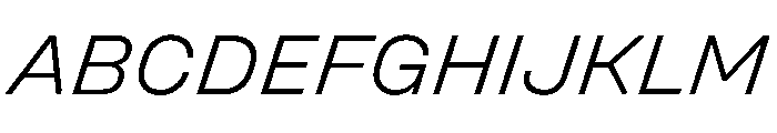 UniforaSemiexpanded LightItalic Instance Font UPPERCASE