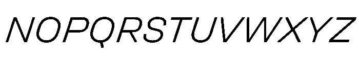 UniforaSemiexpanded LightItalic Instance Font UPPERCASE
