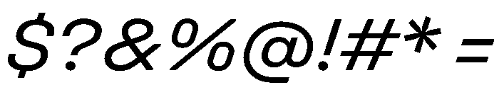 UniforaSemiexpanded RegularItalic Instance Font OTHER CHARS