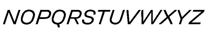 UniforaSemiexpanded RegularItalic Instance Font UPPERCASE