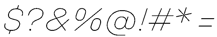 UniforaSemiexpanded ThinItalic Instance Font OTHER CHARS