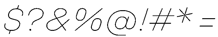 UniforaSemiexpanded ThinItalic Font OTHER CHARS