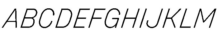 UniforaStandard ExtralightItalic Instance Font UPPERCASE