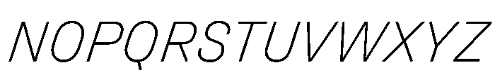 UniforaStandard ExtralightItalic Instance Font UPPERCASE