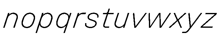 UniforaStandard ExtralightItalic Instance Font LOWERCASE