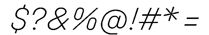 UniforaStandard ExtralightItalic Font OTHER CHARS