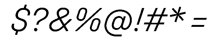 UniforaStandard LightItalic Instance Font OTHER CHARS