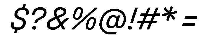 UniforaStandard RegularItalic Font OTHER CHARS