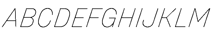 UniforaStandard ThinItalic Instance Font UPPERCASE